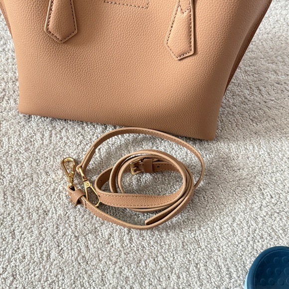 Quince Italian Leather Small Triple Compartment Tote / Cappuccino - Picture 5 of 13